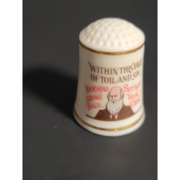 Vintage Franklin Mint "Burma Shave" Advertising Porcelain Thimble Collectible - Picture 5 of 5
